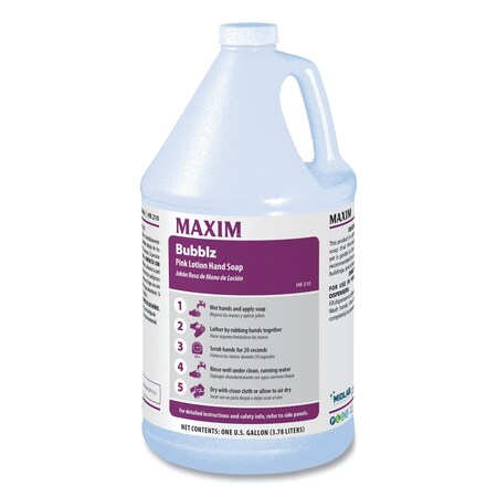 Maxim Bubblz Pink Lotion Hand Soap, Cherry, 1 gal, 4PK 021000-41